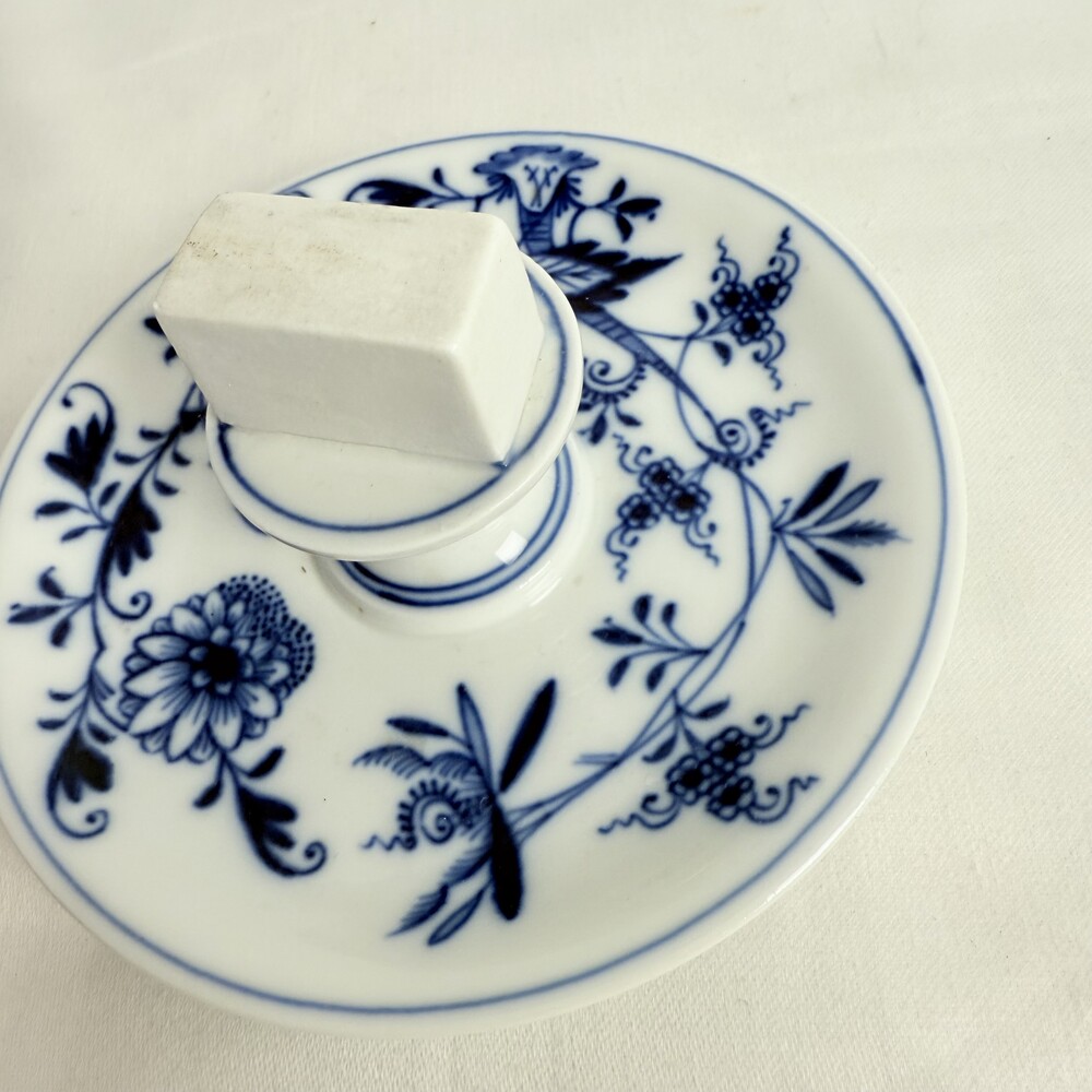 Antique Meissen Blue Onion Porcelain Matchbox Holder Traditional Germany - Picture 2 of 12